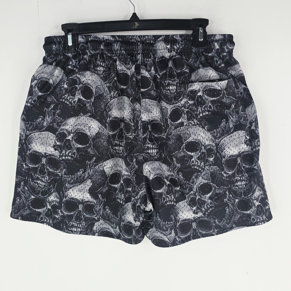 Youngla Skulls AOP Reversible Mesh Workout Shorts Gym 1111 Men's Size Medium - Picture 9 of 16